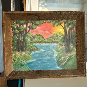 Original Acrylic painting.16x20 canvas,framed with highly sought after barn wood